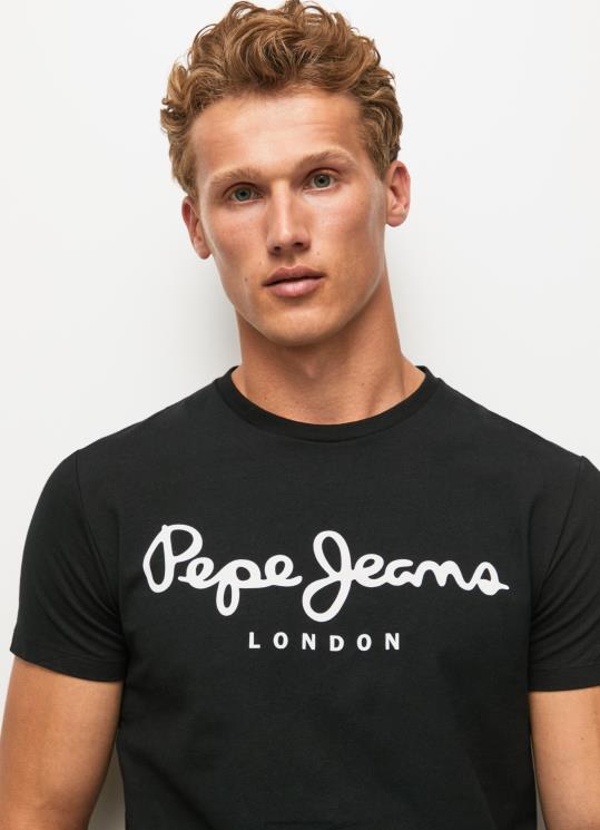 d792d791d7a8d799d79d_4n8xb1003_pepe_jeans_d7a9d6b8d781d797d795d6b9d7a8_d797d795d79cd7a6d7aa_d798d7a8d799d7a7d795_d79ed79bd795d7a.jpg גברים 4N8XB1003 Pepe Jeans שָׁחוֹר חולצת טריקו מכותנה עם שרוולים קצרים – תמונה 1