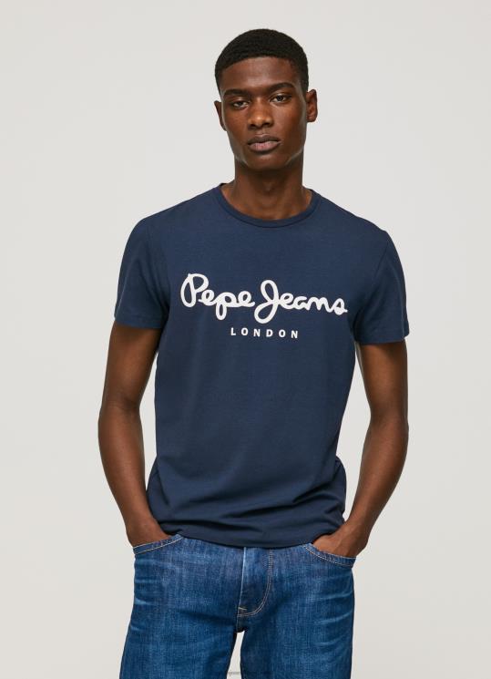 d792d791d7a8d799d79d_4n8xb1005_pepe_jeans_d797d799d79c_d794d799d79d_d797d795d79cd7a6d7aa_d798d7a8d799d7a7d795_d79ed79bd795d7aad7.jpg גברים 4N8XB1005 Pepe Jeans חיל הים חולצת טריקו מכותנה עם שרוולים קצרים – תמונה 1