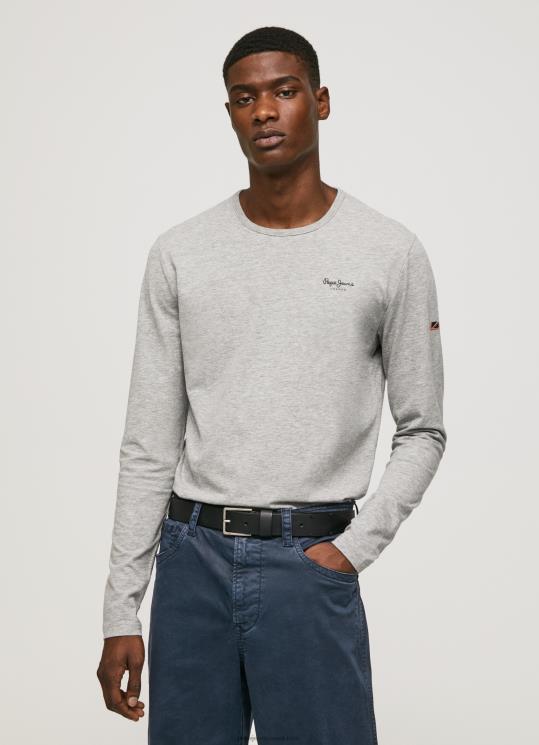 d792d791d7a8d799d79d_4n8xb1006_pepe_jeans_d797d795d795d790d7a8_d790d7a4d795d7a8_d797d795d79cd7a6d7aa_d79bd795d7aad7a0d794_d7a2d7.jpg גברים 4N8XB1006 Pepe Jeans חוואר אפור חולצת כותנה עם שרוולים ארוכים – תמונה 1