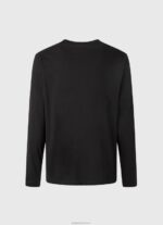 ⁦גברים 4N8XB1019 Pepe Jeans שָׁחוֹר חולצת טריקו כותנה לוגו מודפס⁩ – תמונה ⁦5⁩