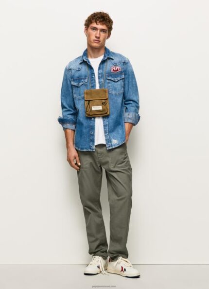 גברים 4N8XB1049 Pepe Jeans דֵנִים noah חולצת ג'ינס בכושר רגיל