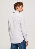 ⁦גברים 4N8XB1050 Pepe Jeans כחול אקונומיקה לורנס חולצת פופלין בגזרה דקיקה⁩ – תמונה ⁦4⁩