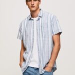 גברים 4N8XB1056 Pepe Jeans jarman לותר חולצת פסים בגזרה דקיקה