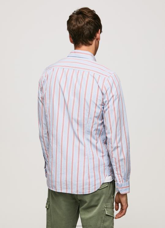 ⁦גברים 4N8XB1065 Pepe Jeans סטודיו אדום lister fil-a-fil חולצת slim fit⁩ – תמונה ⁦4⁩