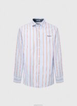 ⁦גברים 4N8XB1065 Pepe Jeans סטודיו אדום lister fil-a-fil חולצת slim fit⁩ – תמונה ⁦5⁩