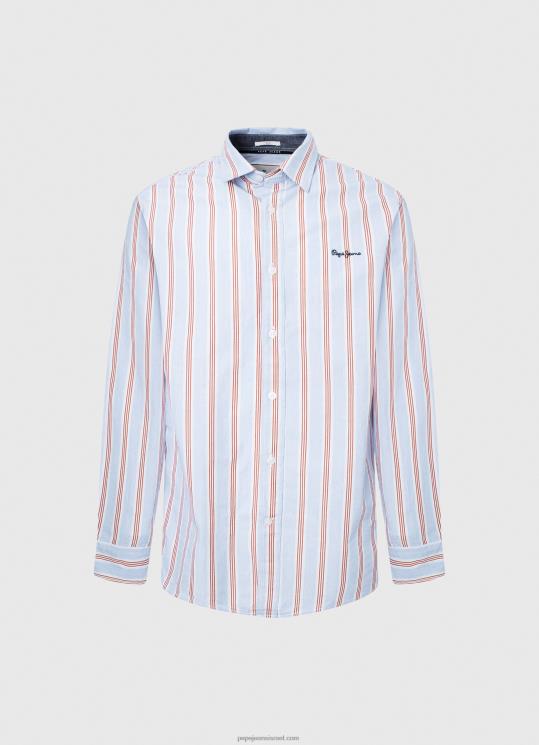 ⁦גברים 4N8XB1065 Pepe Jeans סטודיו אדום lister fil-a-fil חולצת slim fit⁩ – תמונה ⁦5⁩
