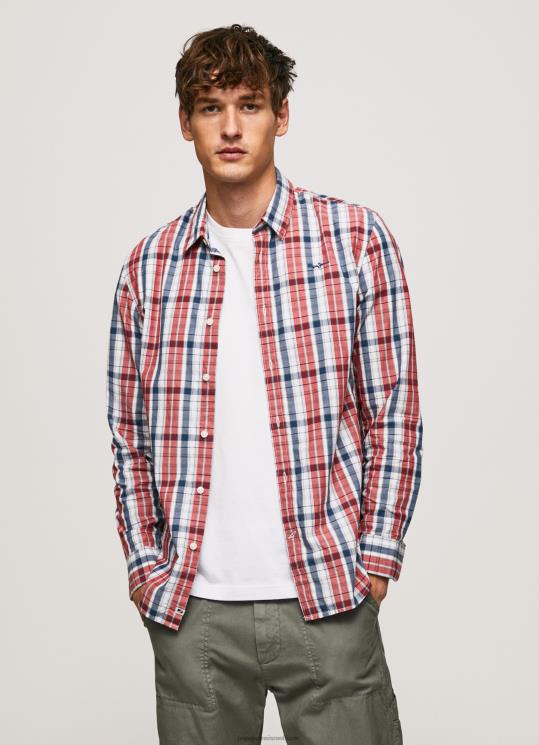 d792d791d7a8d799d79d_4n8xb1067_pepe_jeans_d7a8d6b7d791_d797d795d79cd7a6d7aa_d7a4d795d7a4d79cd799d79f_d79ed7a9d795d791d7a6d7aa_d7.jpg גברים 4N8XB1067 Pepe Jeans רַב חולצת פופלין משובצת לויק – תמונה 1