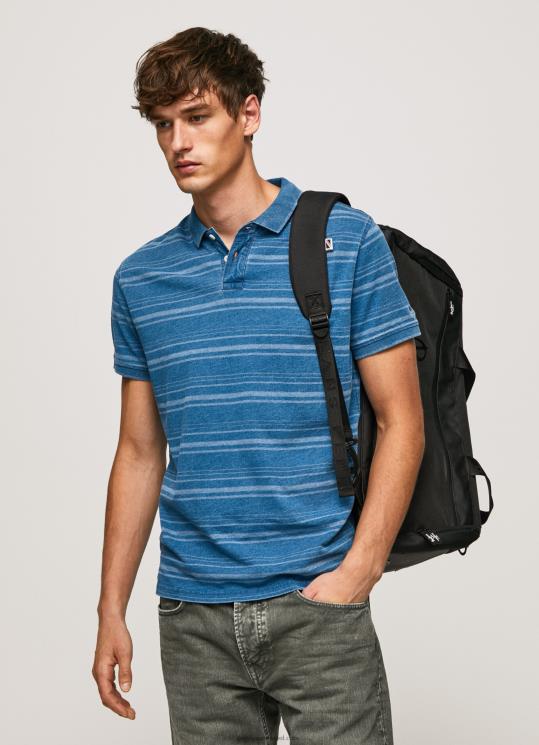 d792d791d7a8d799d79d_4n8xb1083_pepe_jeans_d790d6b4d799d7a0d793d6b4d799d792d795d6b9_d797d795d79cd7a6d7aa_d7a4d795d79cd795_d79bd79.jpg גברים 4N8XB1083 Pepe Jeans אִינדִיגוֹ חולצת פולו כותנה מודפסת עם פסים – תמונה 1