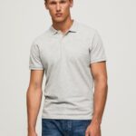 גברים 4N8XB1084 Pepe Jeans חוואר אפור חולצת טריקו עם לוגו
