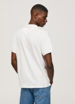 ⁦גברים 4N8XB1089 Pepe Jeans צבע קרם חולצת פולו פשתן מכותנה⁩ – תמונה ⁦4⁩