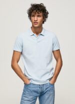 גברים 4N8XB1096 Pepe Jeans כחול אקונומיקה חולצת פולו פיקה עם לוגו רקום