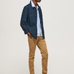 גברים 4N8XB1098 Pepe Jeans גָמָל מכנסי צ'ינו של ג'יימס דקים