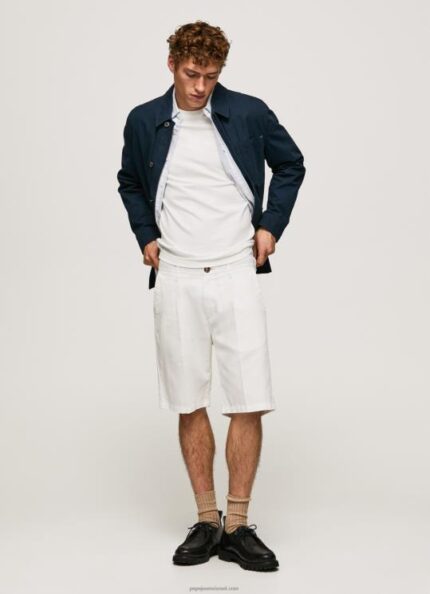 גברים 4N8XB1128 Pepe Jeans שֶׁנהָב מכנסי ארקין צ'ינו עם קפלים