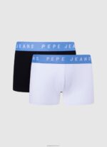 ⁦גברים 4N8XB1149 Pepe Jeans לבן 2 תחתוני כותנה נמתחים⁩ – תמונה ⁦4⁩