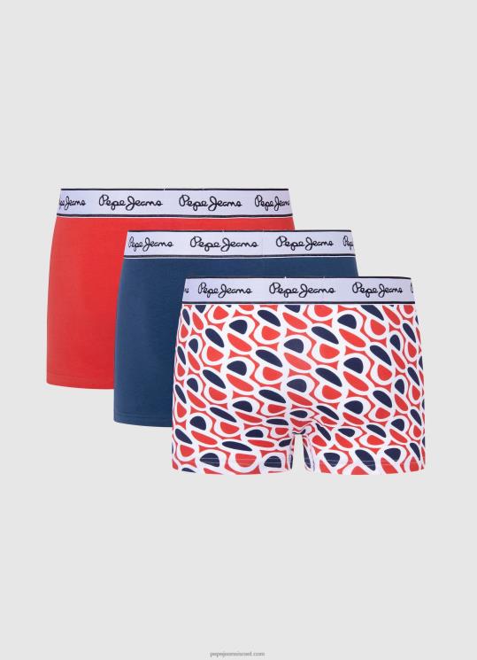⁦גברים 4N8XB1154 Pepe Jeans סטודיו אדום p print tk בוקסר 3 חבילות⁩ – תמונה ⁦2⁩