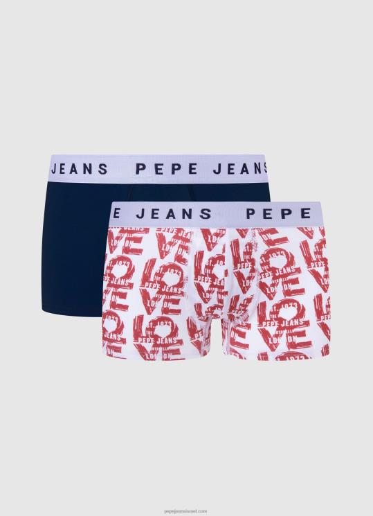 ⁦גברים 4N8XB1154 Pepe Jeans סטודיו אדום p print tk בוקסר 3 חבילות⁩ – תמונה ⁦5⁩