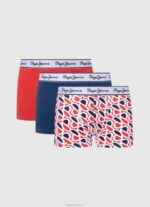 ⁦גברים 4N8XB1156 Pepe Jeans לבן תחתוני כותנה אלסטיים 3 מארז⁩ – תמונה ⁦4⁩