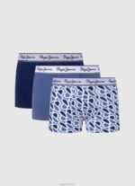 ⁦גברים 4N8XB1158 Pepe Jeans שָׁחוֹר תחתוני כותנה אלסטיים 3 מארז⁩ – תמונה ⁦5⁩