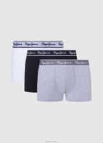 גברים 4N8XB1160 Pepe Jeans חוואר אפור 3 קופסאות כותנה נמתחות