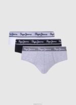 ⁦גברים 4N8XB1160 Pepe Jeans חוואר אפור 3 קופסאות כותנה נמתחות⁩ – תמונה ⁦5⁩