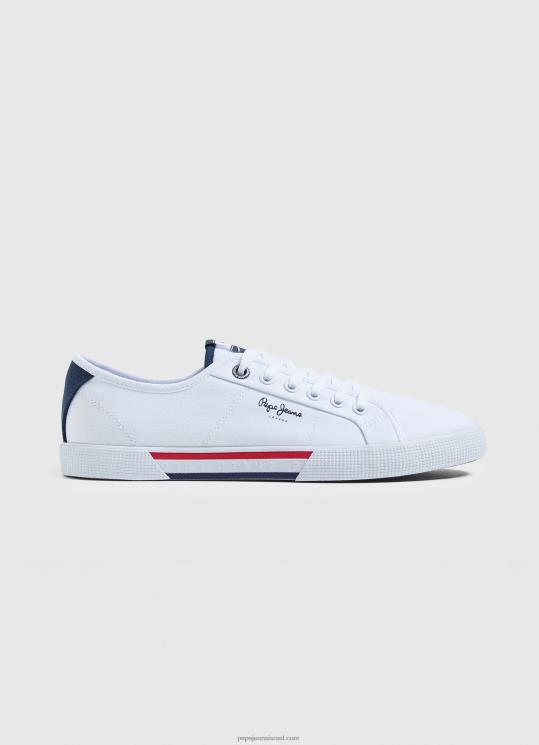 d792d791d7a8d799d79d_4n8xb1242_pepe_jeans_d79cd791d79f_d7a0d7a2d79cd799_d7a1d7a4d795d7a8d798_d791d7a1d799d7a1d799d795d7aa_d7a9d7.jpg גברים 4N8XB1242 Pepe Jeans לבן נעלי ספורט בסיסיות של בריידי – תמונה 1