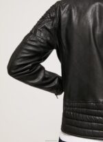 ⁦גברים 4N8XB835 Pepe Jeans שָׁחוֹר מעיל אופנוענים מעור טלה⁩ – תמונה ⁦4⁩