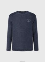 ⁦גברים 4N8XB858 Pepe Jeans אִינדִיגוֹ בחר ג'רזי צווארון מעוגל⁩ – תמונה ⁦5⁩