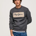 גברים 4N8XB872 Pepe Jeans שטוף שחור מגשר כותנה לוגו רקום