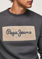 ⁦גברים 4N8XB872 Pepe Jeans שטוף שחור מגשר כותנה לוגו רקום⁩ – תמונה ⁦3⁩