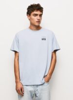 גברים 4N8XB924 Pepe Jeans כחול אקונומיקה חולצת טי כותנה עם לוגו משנת 1973