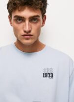 ⁦גברים 4N8XB924 Pepe Jeans כחול אקונומיקה חולצת טי כותנה עם לוגו משנת 1973⁩ – תמונה ⁦3⁩