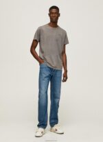 ⁦גברים 4N8XB927 Pepe Jeans שטוף שחור חולצת טריקו כותנה לוגו מודפס⁩ – תמונה ⁦2⁩