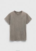 ⁦גברים 4N8XB927 Pepe Jeans שטוף שחור חולצת טריקו כותנה לוגו מודפס⁩ – תמונה ⁦5⁩