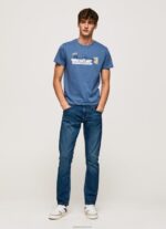 ⁦גברים 4N8XB929 Pepe Jeans אוזי חולצת טריקו מכותנה עם לוגו מברשות⁩ – תמונה ⁦2⁩