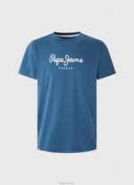 ⁦גברים 4N8XB934 Pepe Jeans jarman חולצת טריקו כותנה לוגו מודפס⁩ – תמונה ⁦5⁩