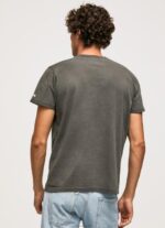⁦גברים 4N8XB941 Pepe Jeans שטוף שחור חולצת כותנה מכובסת וצבועה⁩ – תמונה ⁦3⁩