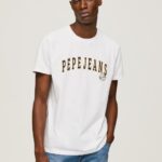 גברים 4N8XB970 Pepe Jeans לבן חולצה בהדפס לוגו