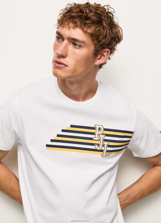 d792d791d7a8d799d79d_4n8xb977_pepe_jeans_d79cd791d79f_d797d795d79cd7a6d7aa_d79cd795d792d795_d790d795d7aad799d795d7aa.jpg גברים 4N8XB977 Pepe Jeans לבן חולצת לוגו אותיות – תמונה 1