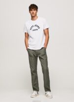 ⁦גברים 4N8XB982 Pepe Jeans לבן חולצה בהדפס לוגו⁩ – תמונה ⁦2⁩