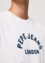 ⁦גברים 4N8XB982 Pepe Jeans לבן חולצה בהדפס לוגו⁩ – תמונה ⁦3⁩