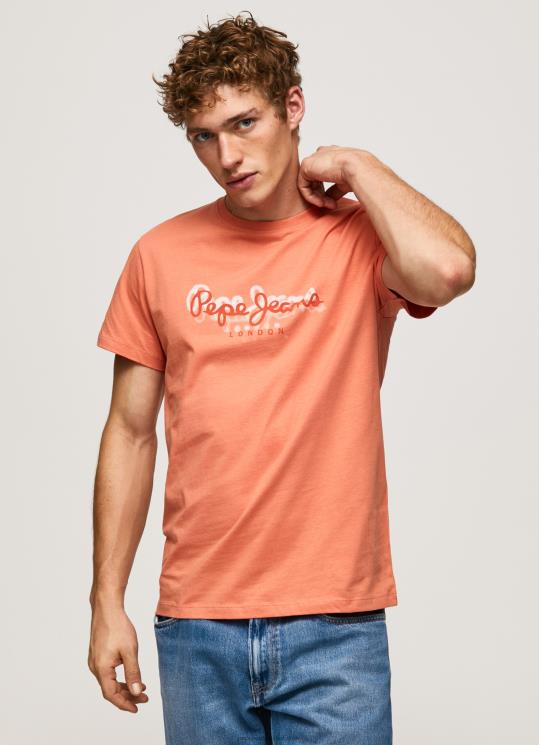 d792d791d7a8d799d79d_4n8xb991_pepe_jeans_d7aad7a4d795d796_d793d79cd7a2d7aa_d797d795d79cd7a6d794_d791d794d793d7a4d7a1_d79cd795d79.jpg גברים 4N8XB991 Pepe Jeans תפוז דלעת חולצה בהדפס לוגו – תמונה 1