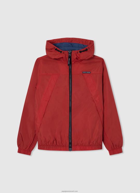 d799d6b6d79cd6b6d793_4n8xb1564_pepe_jeans_d7a1d798d795d793d799d795_d790d793d795d79d_d79ed7a2d799d79c_d79ed7a2d799d79c_d7a8d795d7.jpg יֶלֶד 4N8XB1564 Pepe Jeans סטודיו אדום מעיל מעיל רוח עם קפוצ'ון – תמונה 1