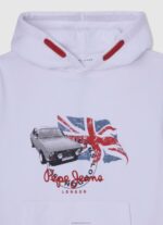 ⁦יֶלֶד 4N8XB1585 Pepe Jeans לבן קפוצ'ון מודפס לוגו⁩ – תמונה ⁦3⁩
