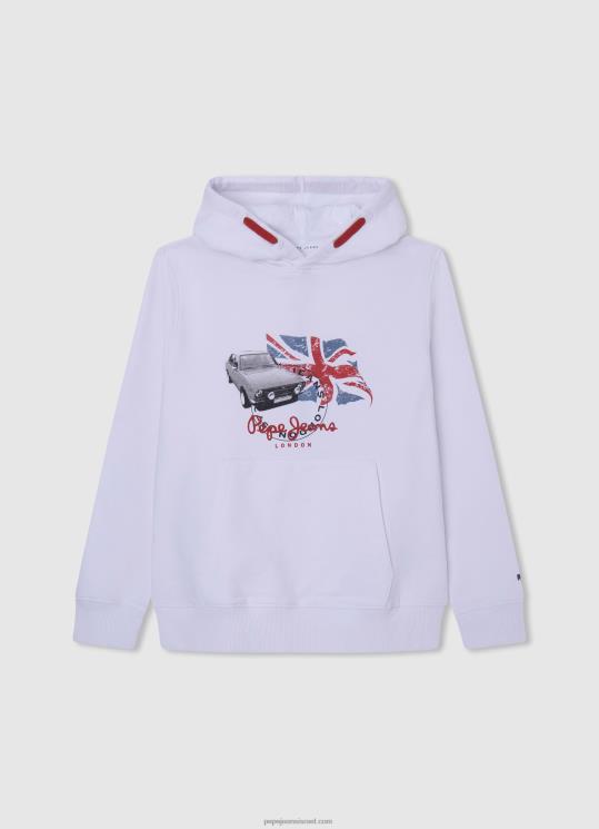 d799d6b6d79cd6b6d793_4n8xb1585_pepe_jeans_d79cd791d79f_d7a7d7a4d795d7a6d795d79f_d79ed795d793d7a4d7a1_d79cd795d792d795.jpg יֶלֶד 4N8XB1585 Pepe Jeans לבן קפוצ'ון מודפס לוגו – תמונה 1