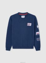 יֶלֶד 4N8XB1597 Pepe Jeans jarman ג'רזי כותנה עם פרטים משובצים