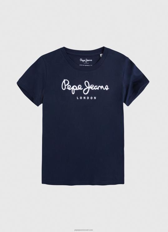 d799d6b6d79cd6b6d793_4n8xb1622_pepe_jeans_d797d799d79c_d794d799d79d_d797d795d79cd7a6d7aa_d798d7a8d799d7a7d795_d791d7a1d799d7a1d7.jpg יֶלֶד 4N8XB1622 Pepe Jeans חיל הים חולצת טריקו בסיסית לוגו – תמונה 1