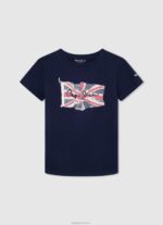 ⁦יֶלֶד 4N8XB1624 Pepe Jeans dulwich חולצת דגל ולוגו⁩ – תמונה ⁦3⁩