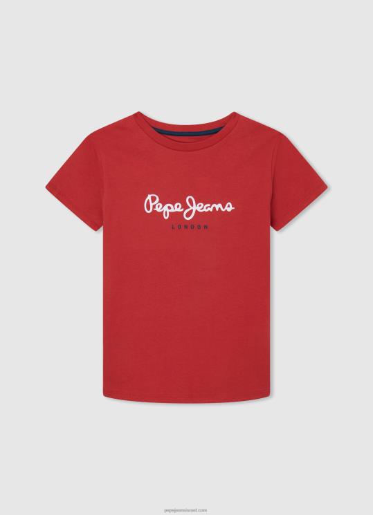 d799d6b6d79cd6b6d793_4n8xb1625_pepe_jeans_d7a1d798d795d793d799d795_d790d793d795d79d_d797d795d79cd7a6d7aa_d798d7a8d799d7a7d795_d7.jpg יֶלֶד 4N8XB1625 Pepe Jeans סטודיו אדום חולצת טריקו בסיסית לוגו – תמונה 1