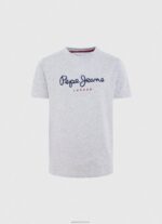 ⁦יֶלֶד 4N8XB1632 Pepe Jeans כחול אקונומיקה חולצת טריקו כותנה לוגו מודפס⁩ – תמונה ⁦5⁩