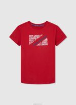 ⁦יֶלֶד 4N8XB1648 Pepe Jeans jarman חולצה בהדפס לוגו⁩ – תמונה ⁦3⁩
